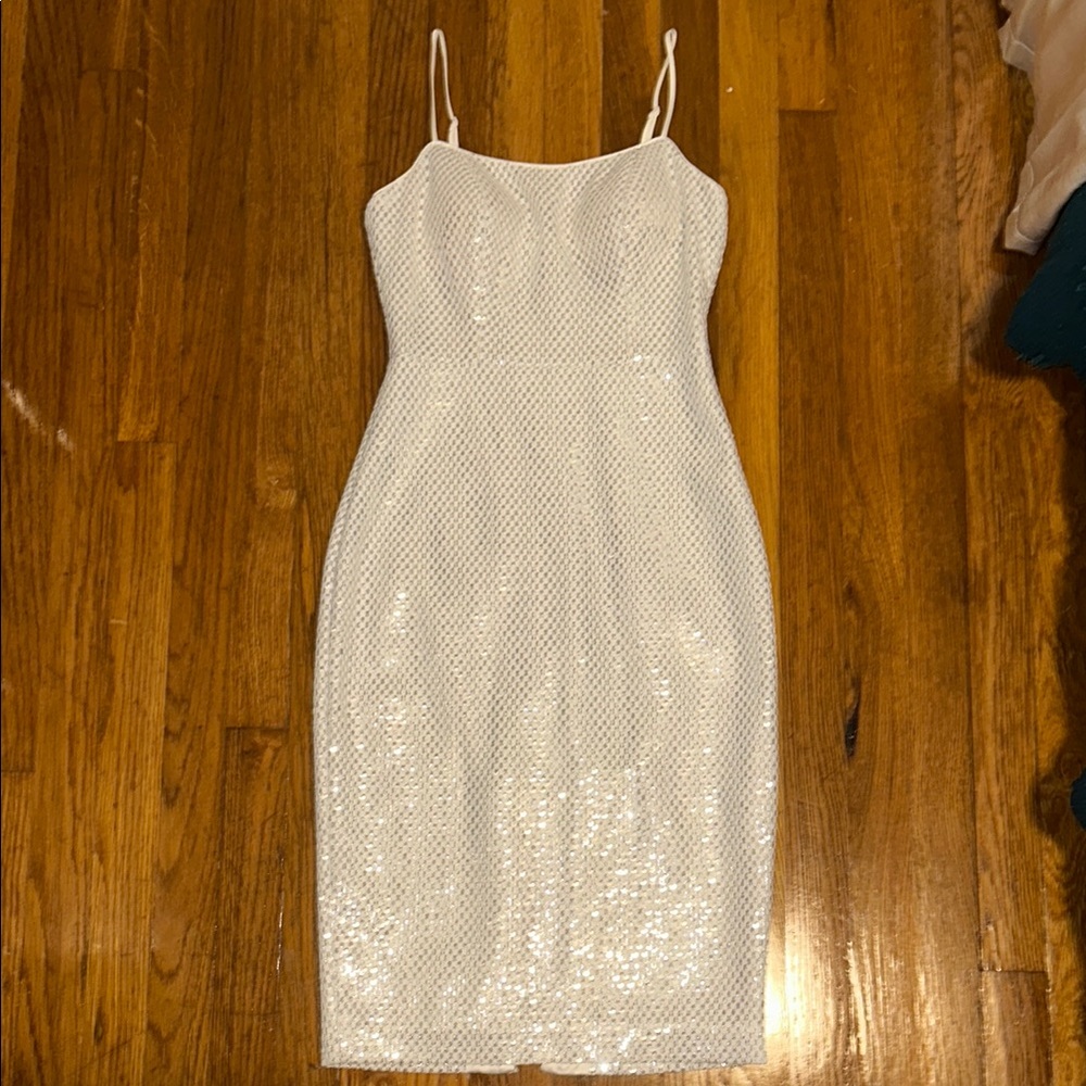Elegant White Sequin Dress